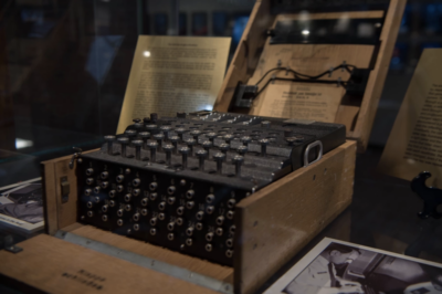 Photo: A four-rotor German Naval Enigma (M4) machine.