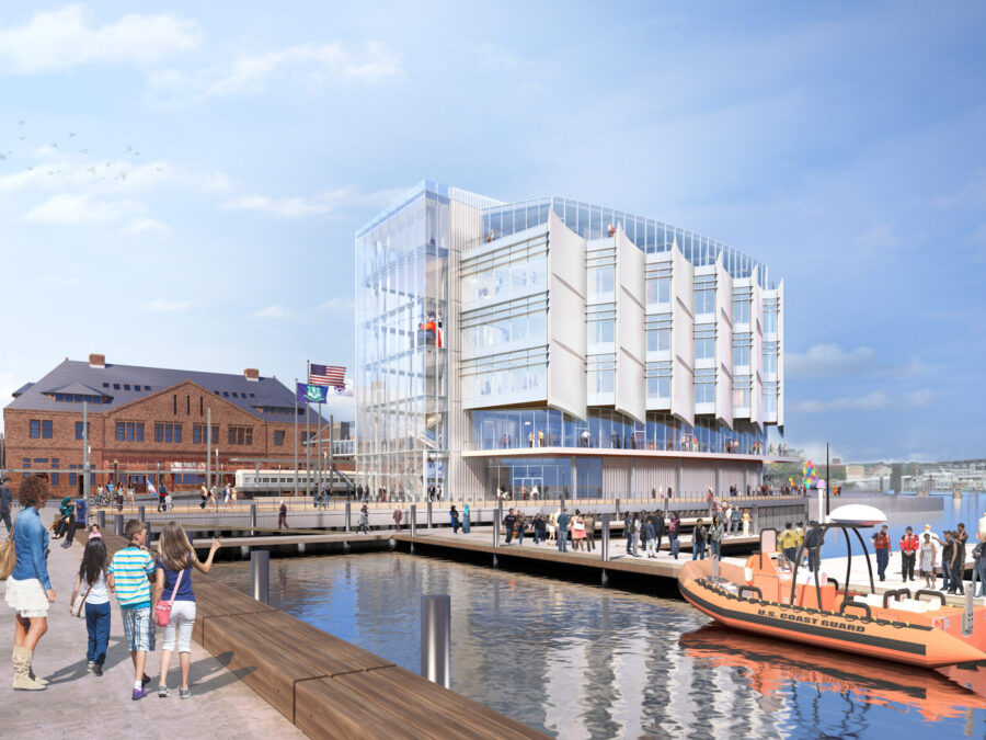 Construction rendering of the National Coast Guard Museum
