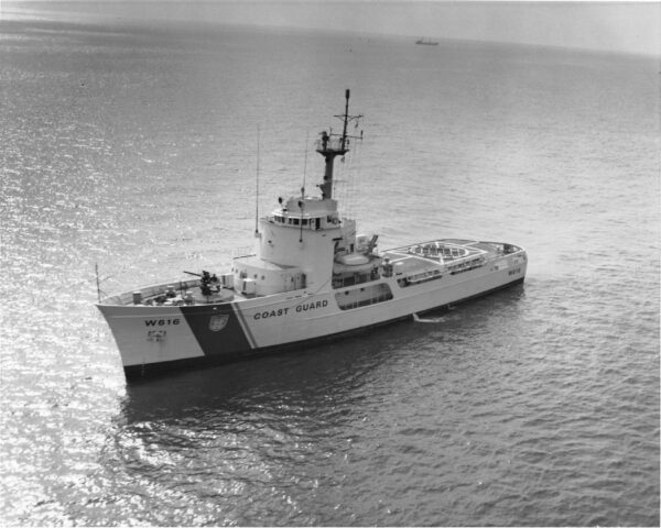 Aerial view of Coast Guard cutter Diligence.