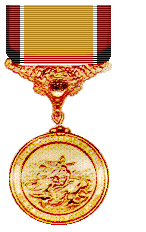 An image of the Gold Lifesaving Medal issued by Congress similar to the one awarded to Joseph Napier.