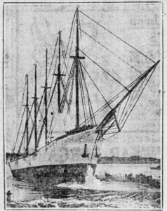 Photo: Launch of the five masted schooner Carroll A. Deering