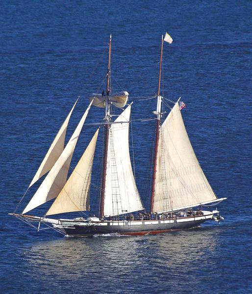Photo: Cutter with sails out.