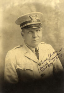 Photo: Portrait of Charles T. Thrun in his dress uniform, with the writing “Uncle Charlie. Buried Arlington, killed Jan 18, 1935”