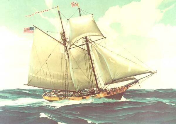 Illustration of an early revenue cutter.