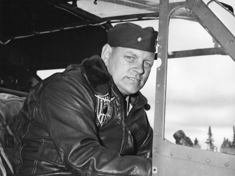 Photo: Lt. Cmdr. Frank Erickson at the controls of an HNS-1.
