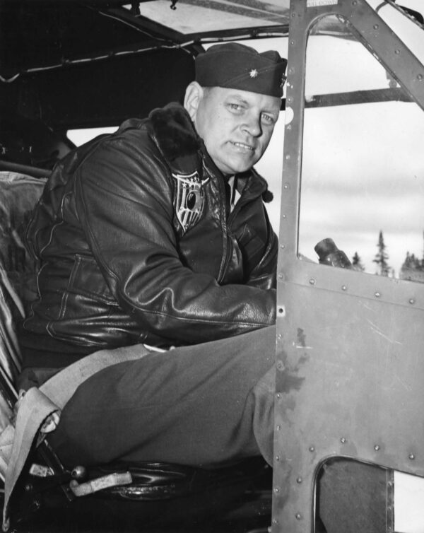 Photo: Lt. Cmdr. Frank Erickson at the controls of an HNS-1.