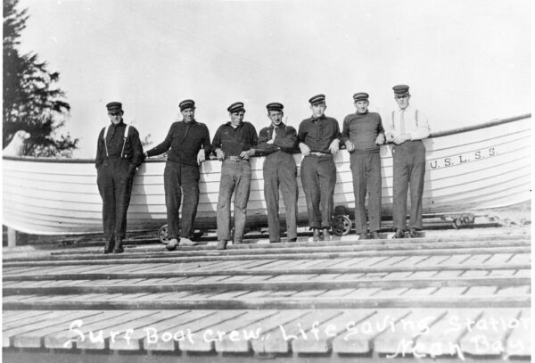 Photograph of the U.S. Life-Saving Service crew at Neah Bay, Washington Territory.