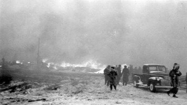 Photo: The town of Nome on fire.