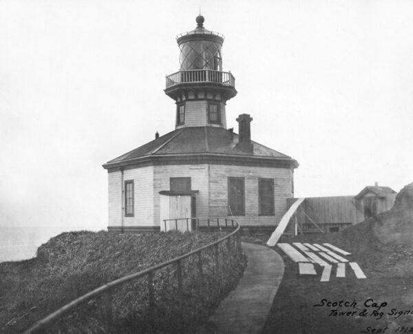 Photo: The original Scotch Cap Lighthouse in 1912.