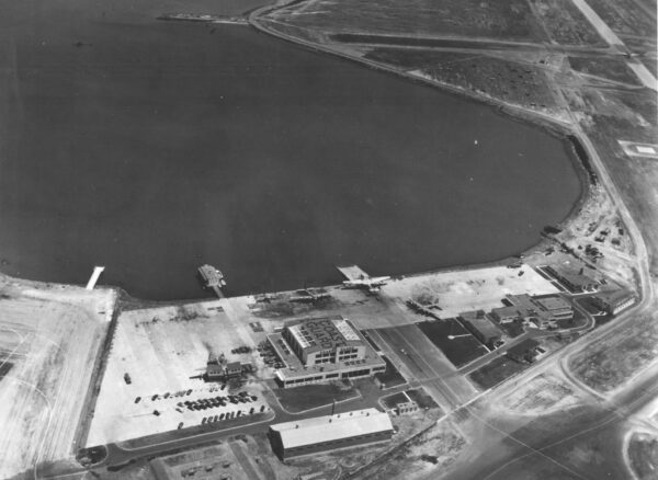 Aerial photograph of Coast Guard Air Station San Francisco at Mills Field