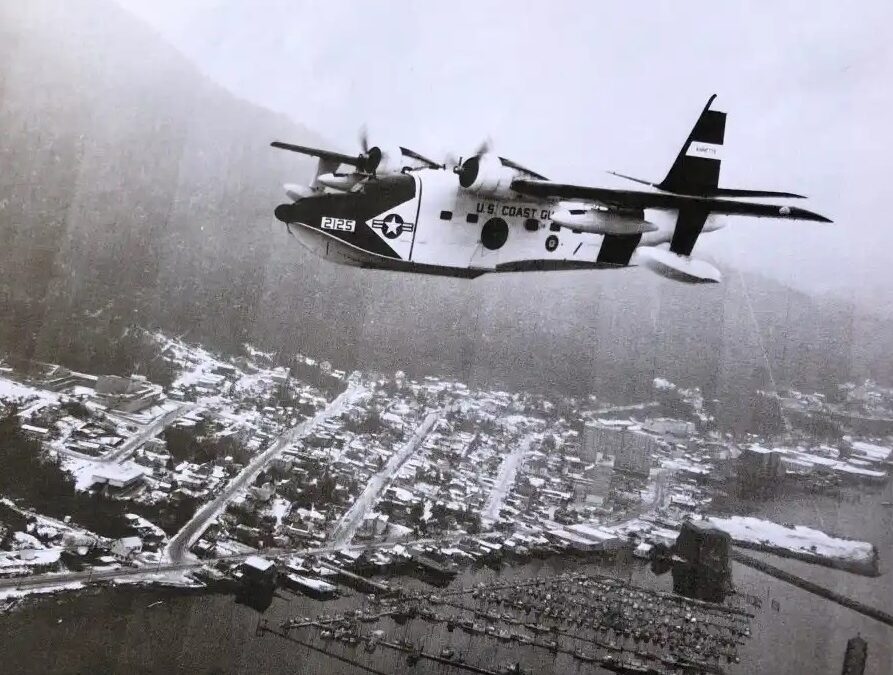 Photo: Aerial view of Albatross 2125 with coastal town below.