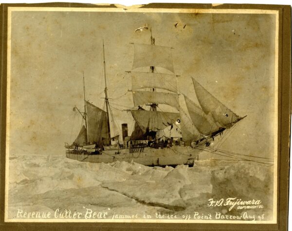 Photo: Revenue Cutter Bear in the ice off Point Barrow, Alaska, in August of 1898.