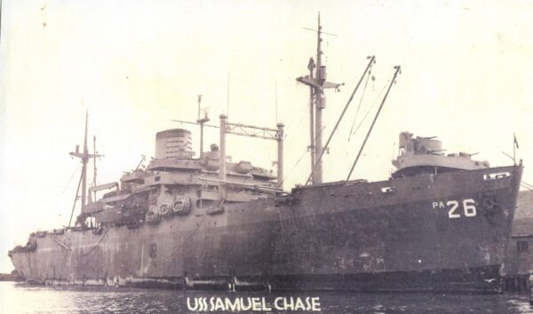 Photograph: The Coast Guard-manned Attack Transport Samuel Chase.