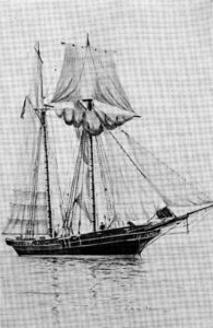 An artist’s rendering of the cutter James Madison.