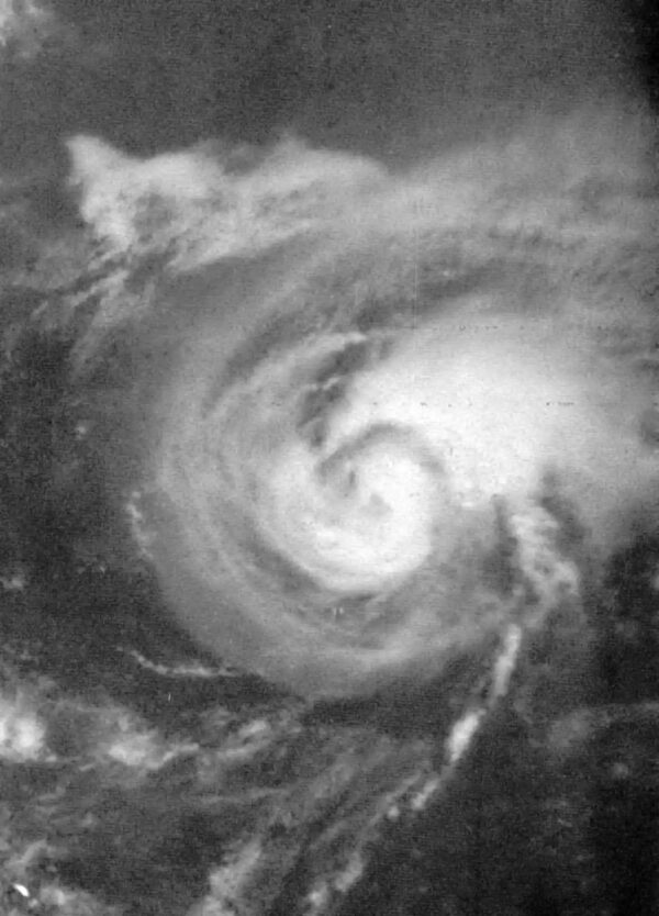 Photo: A satellite image of Hurricane Laurie taken on October 21, 1969.