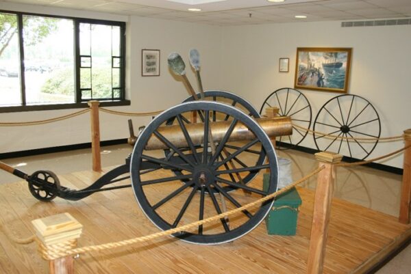 Photo: a boat howitzer on display.