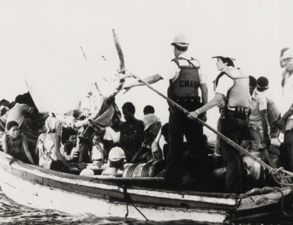 A contemporary photograph of Chase’s boarding party on board the Exoribe.