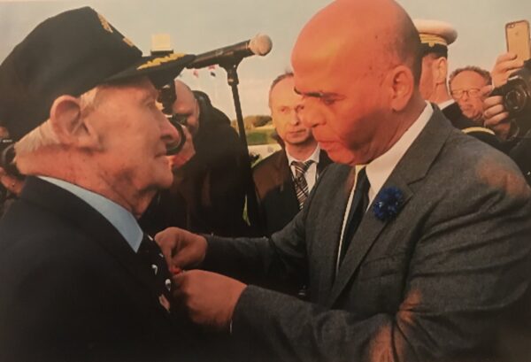 Photo: Jack Hamlin receiving the French Legion of Honor medal.
