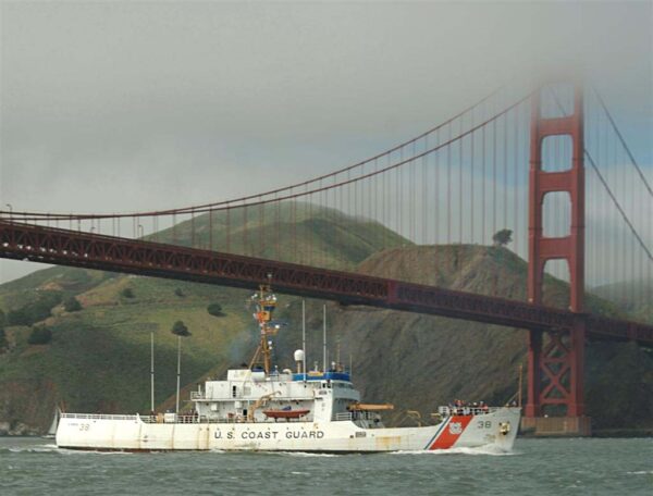 Photo: Storis passes under the Golden Gate Bridge.