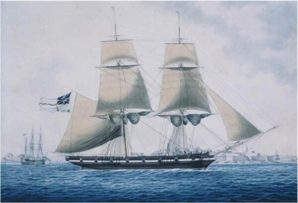 Painting of the ex-James Madison, renamed Osprey.