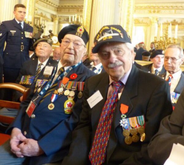 Photo of Frank DeVita at awards ceremony for the Legion of Honour.