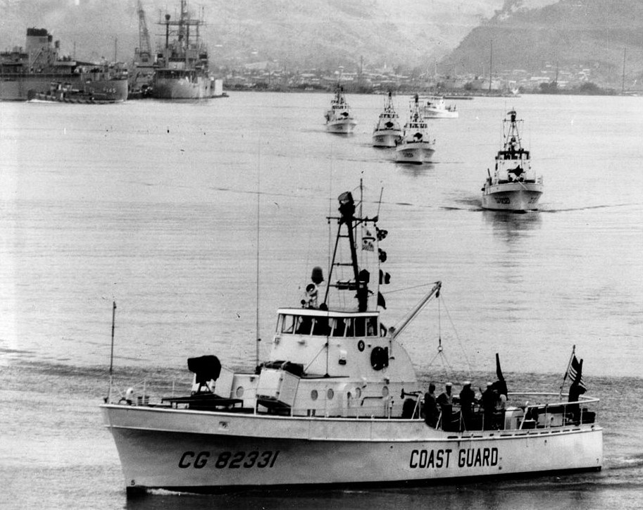 Photo: A line of cutters in formation.