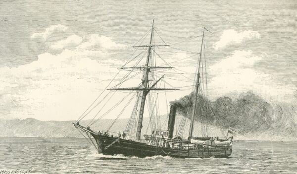Engraving of U.S. Revenue Cutter Thomas Corwin (1876)