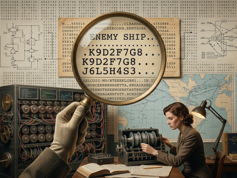 Illustration depicting tools and ciphers operators.