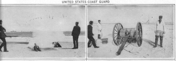 Photo: Two frames displaying the firing of a Lyle Gun.