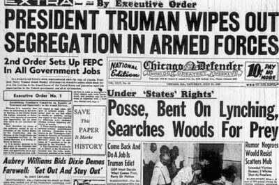 Cover page of the Chicago Defender newspaper with the primary headline “Extra - by Executive Order President Truman Wipes Out Segregation in Armed Forces”