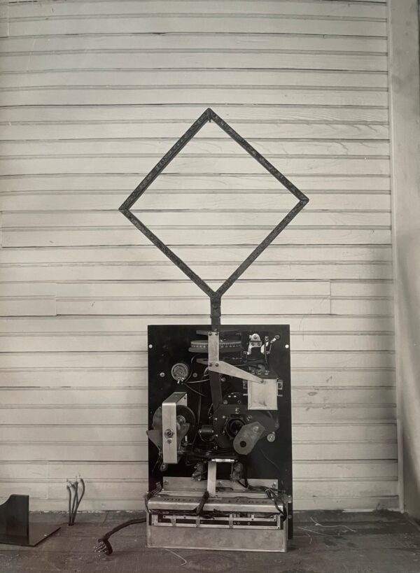 Photo: Radio device with large diamond shaped antenna.