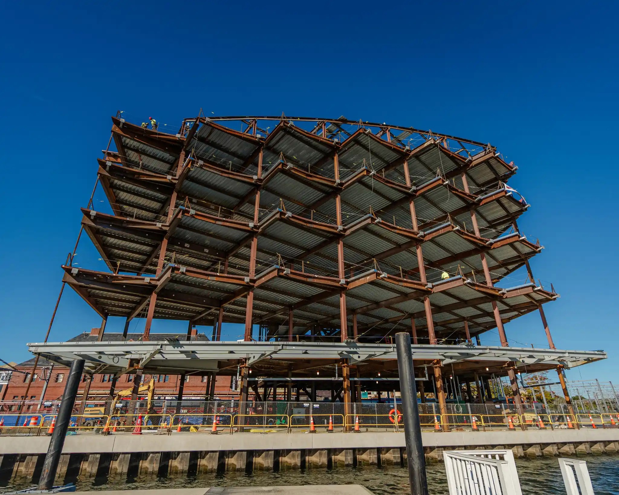 Photo: A view of the skeleton of the buildling as construction continues.