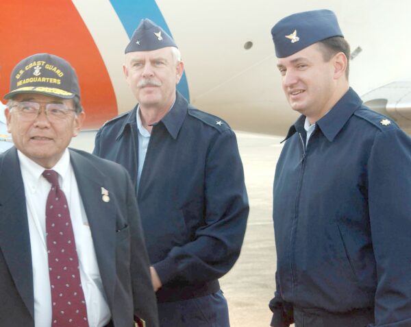 Photo: Rear Admiral Richard Bennis and Secretary of Transportation Norman Y. Mineta