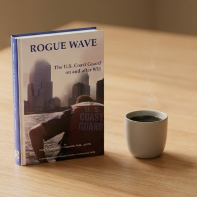 Illustration: 'Rogue Wave' book on display